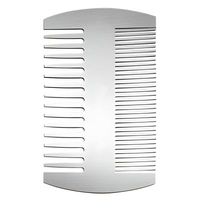 Kootinn Stainless Steel Beard and Hair Comb, Credit Card-Sized, Anti-Static, Dual-Action, Unisex Adult