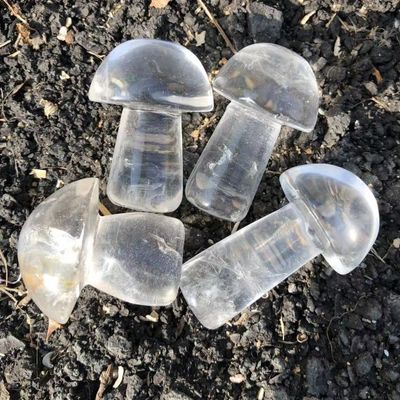 EKFBQBGW Crystal 40-50mm Crystal Mushroom Natural Clear Quartz Mushrooms Lovely Rose Crystal stone Agaric Home Decoration Can be Used for Home Collections