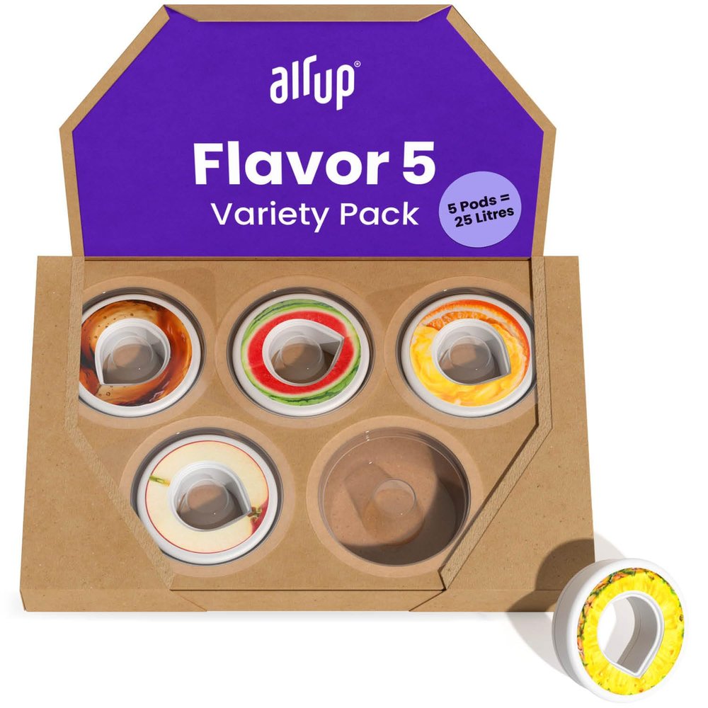 air up Flavour 5 tasting set of pods in 5 different flavours | Flavour pods for 25 litres of sugar-free water flavour: cola, watermelon, orangeade, apple & pineapple I For original air up bottles