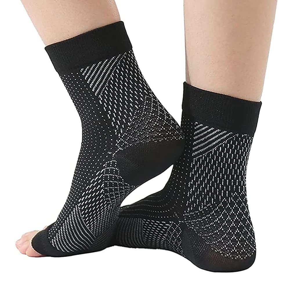 Neuropathy Socks, Soothe Relief Socks, Socks for Neuropathy for Women Men (Black, S-M)