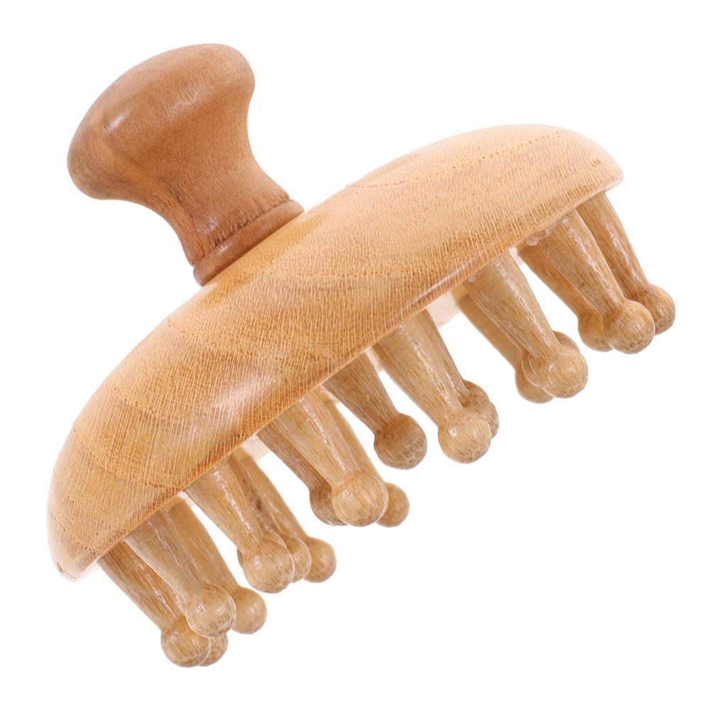 minkissy Ergonomic Wooden Comb Head Massage Comb Comfortable Scalp Massager No Static Electricity