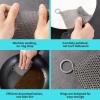 Stainless Steel Cast Iron Scrubber SJZ SUN RUN 316L 8 * 8" Metal Cast Iron Skillet Cleaner Chainmail for Cast Iron Pan, Camping, RV, BBQ, Baking, Vases, Barbecue Grill, Copper Cooker Cleaning view 4