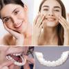 2 Pairs False Teeth Veneers Top and Bottom, Clip in Veneers Teeth Dentures Fake Braces Covers Bad Teeth, Natural Shade Dentures Silicone for Men and Women, with Tweezers view 3