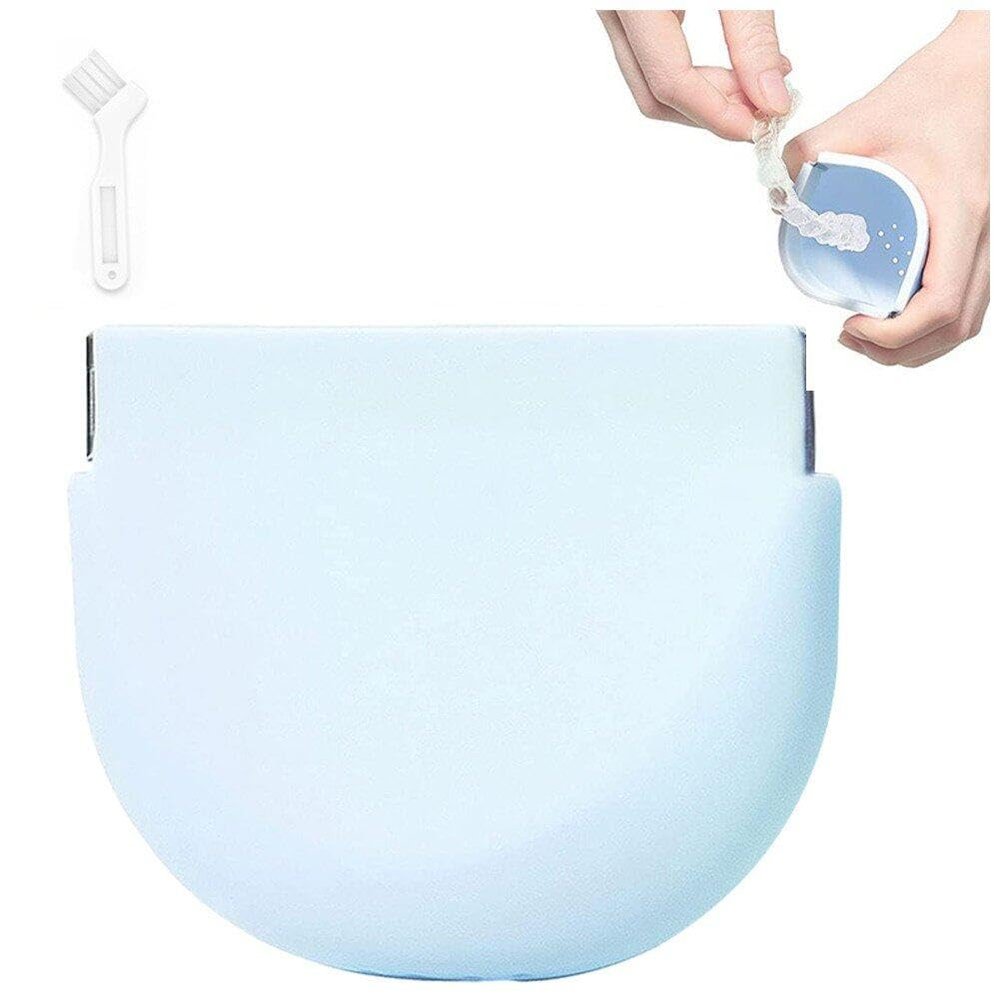 Sanfly Retainer Case Silicone Retainer Case Teeth Mouth Tray Dual Purpose Hygienic Denture Case Invisible Braces Box for Denture
