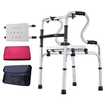 Walking Frame Walker Adjustable Height Aluminum Alloy Walking Aid 4 Foot Elderly Handicapped Walking Stick Seniors Walker (Size : A) Yearn for