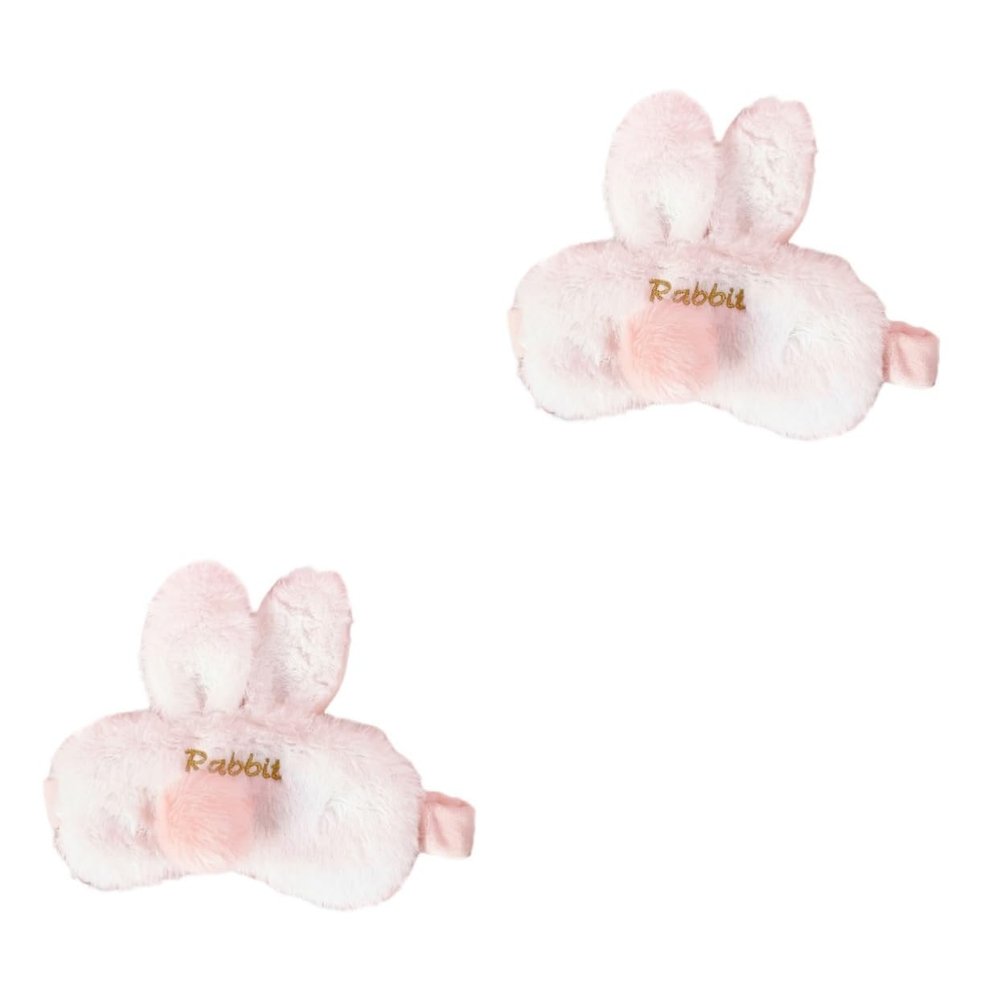 Healeved 2pcs Stereo Rabbit Ear Shaped Eye Mask for Sleeping Adorable Plush Shading Eyepatch for Sleeping Accessories and Eye Patch Comfort