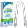2 x POSH CHOICE Tongue Scrapers for Adults | Premium Stainless Steel Oral Care Tools | Effectively Reduce Bad Breath | Durable Dental Tools for Men and Women | Tongue Cleaner view 1