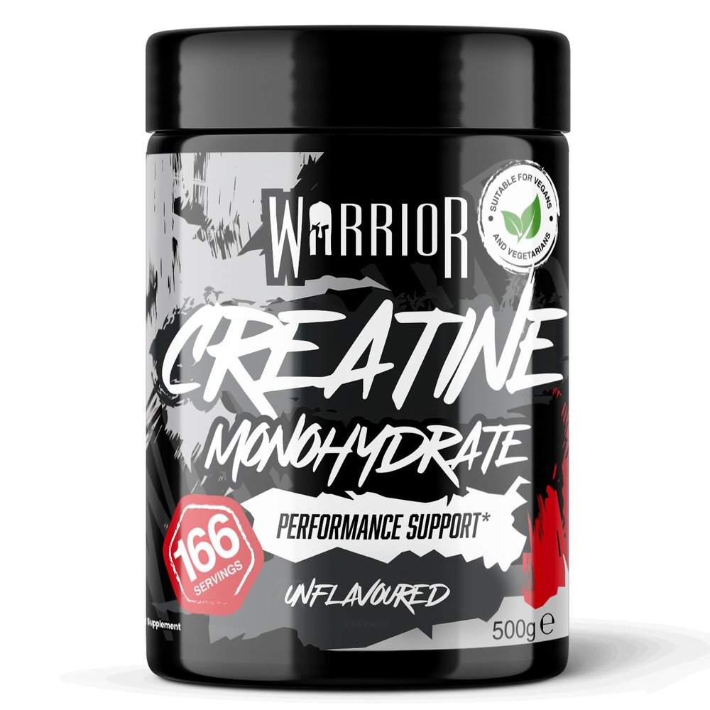 Warrior Creatine Monohydrate Powder 500g (166 Servings)  Pure Micronised Creatine Powder Supplement for Men & Women, Pre & Post Workout Strength, Muscle Growth & Recovery, Vegan  Unflavoured