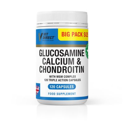 Joint Support Capsules with Glucosamine, Calcium, Chondroitin & MSM, 120 Capsules