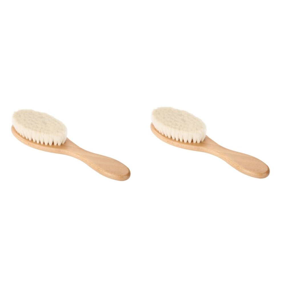 MAGICLULU 2pcs Dense Wool Shaving Brush for Men Curved Handle Hair Brush Barber Shop for Mustache