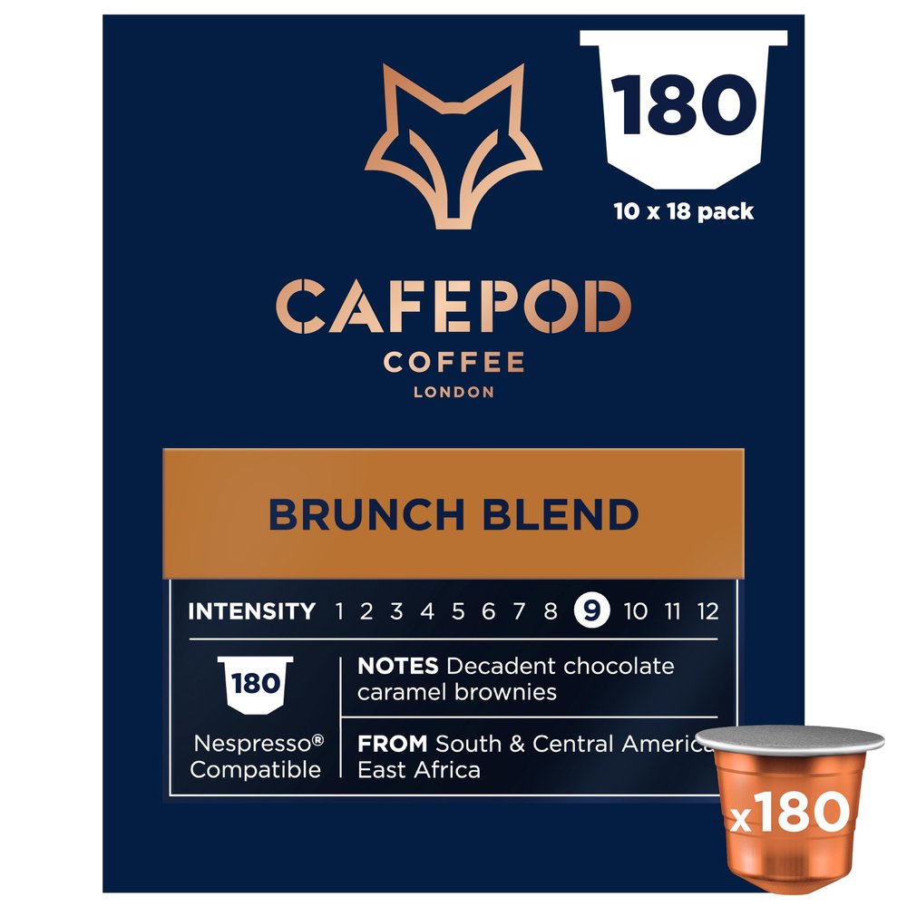 CafePod Coffee Pods Brunch Blend 180 Aluminium Capsules