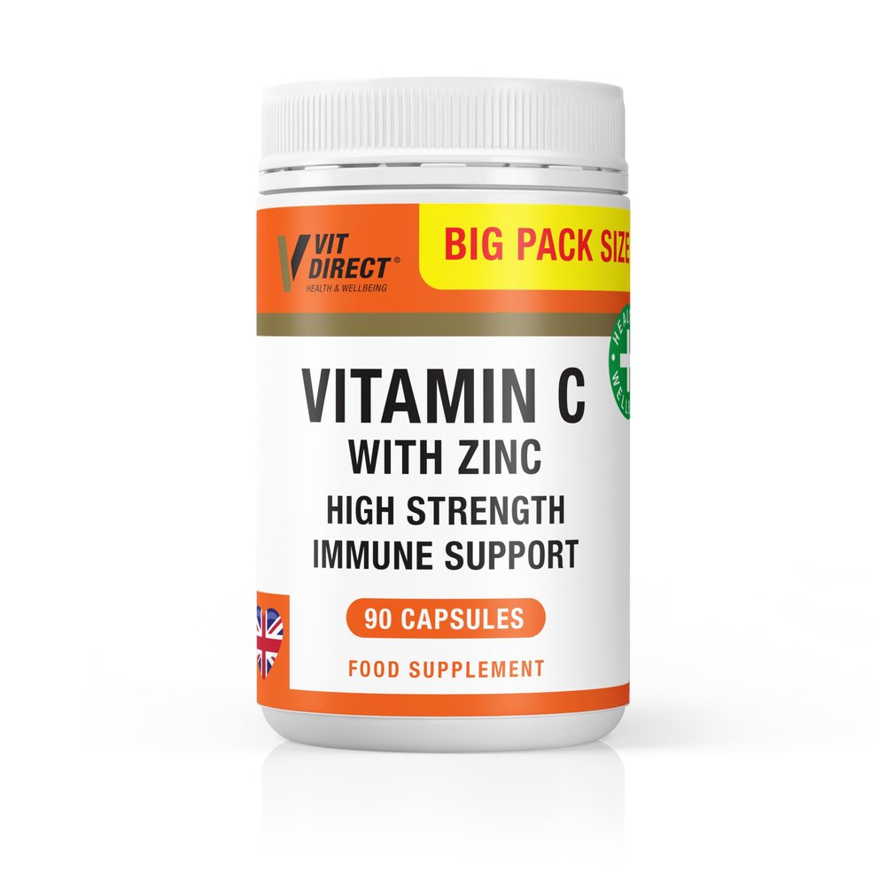 Immune Support Supplement with Vitamin C and Zinc, Supports Skin, Bone and Muscle Health