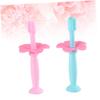 Beaupretty 2pcs Silicone Toothbrush for Manual Training Toothbrush Bristles Protective Baffle for Boy Girl Oral Care view 3