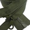 Olive Green Chunky Zip 1pc Open-End Bottom Ideal for Jackets Coats Fleeces Single Slider One Way Puller Plastic Resin Fastener Medium-Weight Size #5 (40cm (15.7) Long) view 2