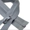 1pc Grey Plastic Zip Size #5 Open-End Single Slider Resing Zipper Plastic Teeth Fastener One-Way Puller Replacement for Jackets Coats (35cm (13.7) Long) view 1