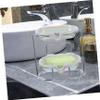 Ciieeo Bear Head Ceramic Soap Dish Soap Container Self-draining for Bathroom Countertop Use view 2