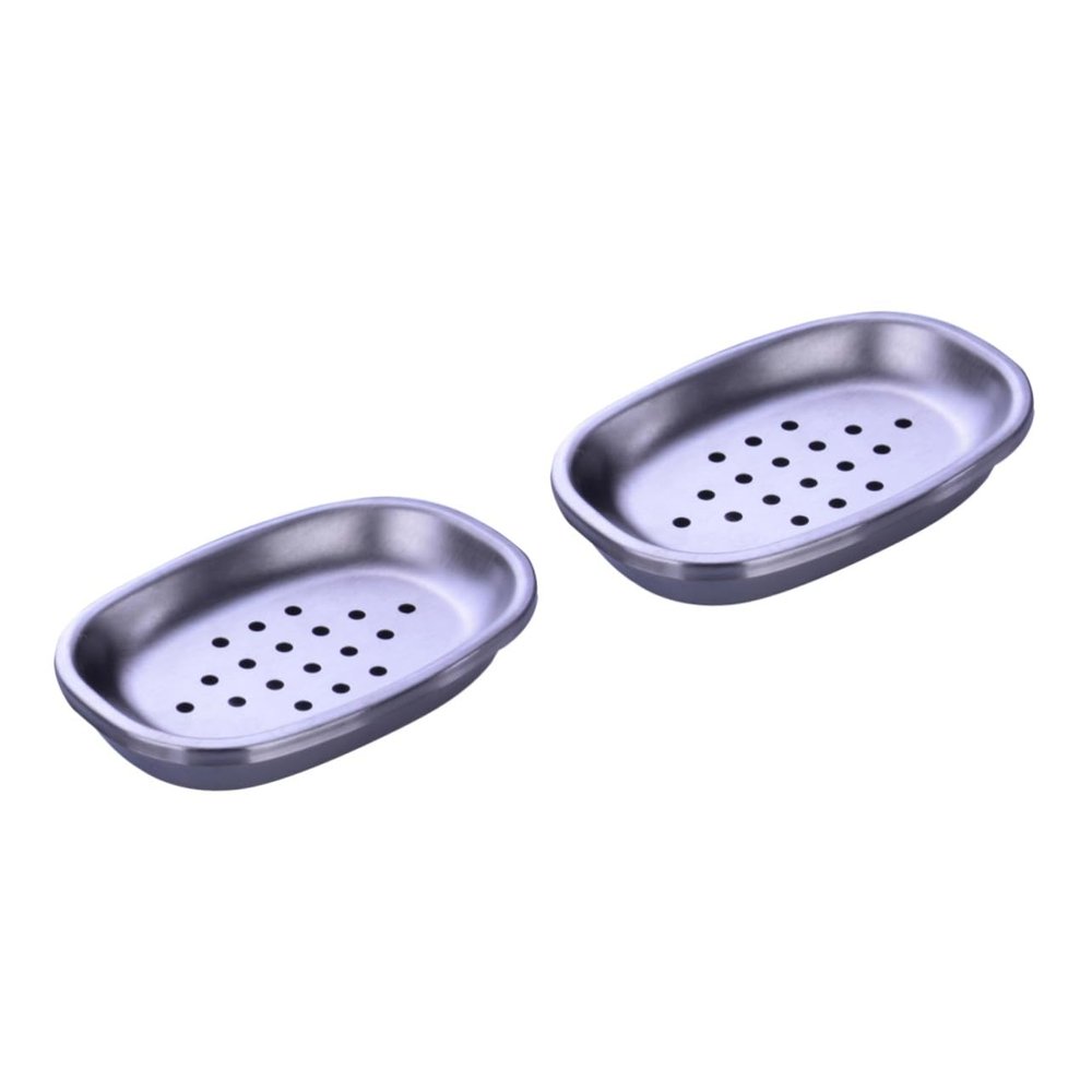 Ciieeo 2pcs Stainless Steel Soap Dish Double Layer Tray Drainer Soap Holder for Bathroom Kitchen Shower