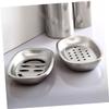 Ciieeo 2pcs Stainless Steel Soap Dish Double Layer Tray Drainer Soap Holder for Bathroom Kitchen Shower view 2
