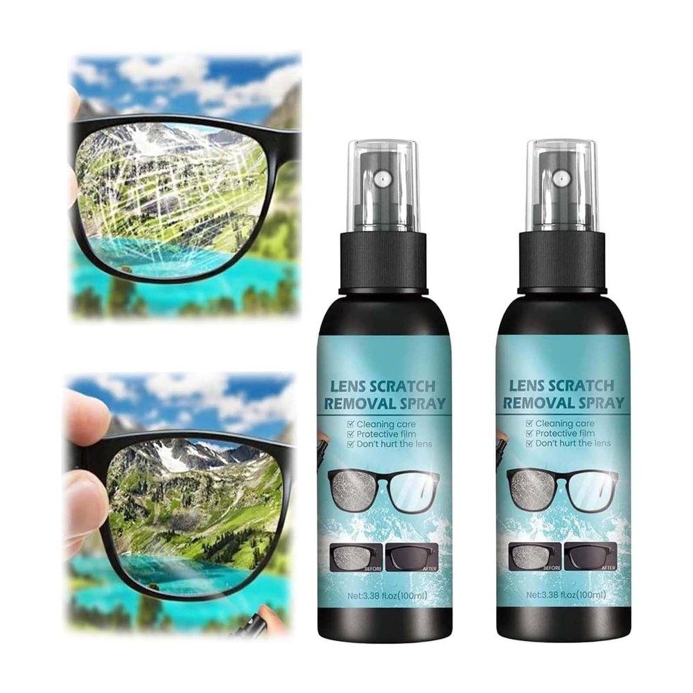 2024 New Lens Scratch Remover,Eye Glass Cleaners Spray,Eyeglass Scratch Remover,Scratch Remover for Sunglasses,Eyeglass Cleaning Tools for Lenses Screens,Sunglass Scratch Remover (2PC)