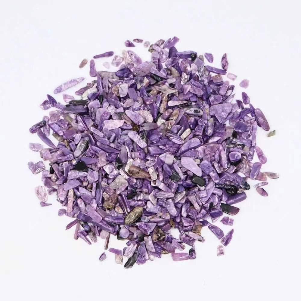 100g Natural Purple Gravel Crystal Stone 7mm-9mm for Gift Ornaments NaturalCrystal Room Decoration duanlism