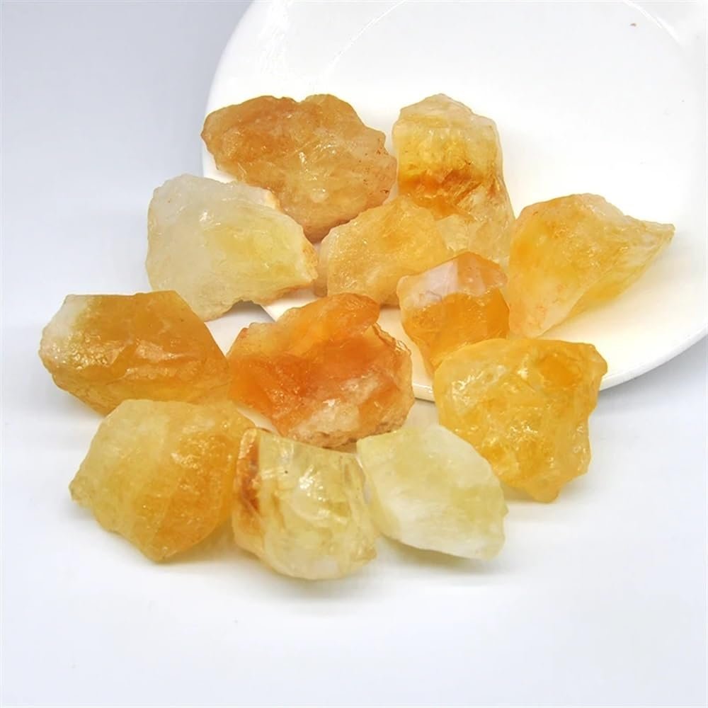 AtkitS beautiful Natural Citrine Raw Stone Minerals Specimens Bulk Tumbled Stones Healing Quartzs Crystals Reiki Gemstones Collection (Size : 50g)