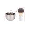FOMIYES 2pcs Men Beard Cleaning Brush Metal Mixing Bowl for Beard Grooming Kit Facial Care view 2