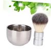 FOMIYES 2pcs Men Beard Cleaning Brush Metal Mixing Bowl for Beard Grooming Kit Facial Care view 3