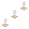 Ciieeo 3 Sets Wooden Soap Rack Bubble Making Nets Drainable Soap Dish Holder for Bathroom Accessories view 1