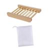 Ciieeo 3 Sets Wooden Soap Rack Bubble Making Nets Drainable Soap Dish Holder for Bathroom Accessories view 2
