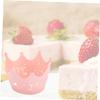 Alipis 48pcs Crown Design Style Paper Vine Lace Cup Cake Wrappers Party Birthday Decoration for Princess Party Cupcake Decoration Pink Cupcake Cases view 2