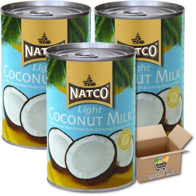 Coconut Milk LIGHT Tins 3x400ml | Coconut Milk Light, Rich & Creamy | Premium Quality Grocery King