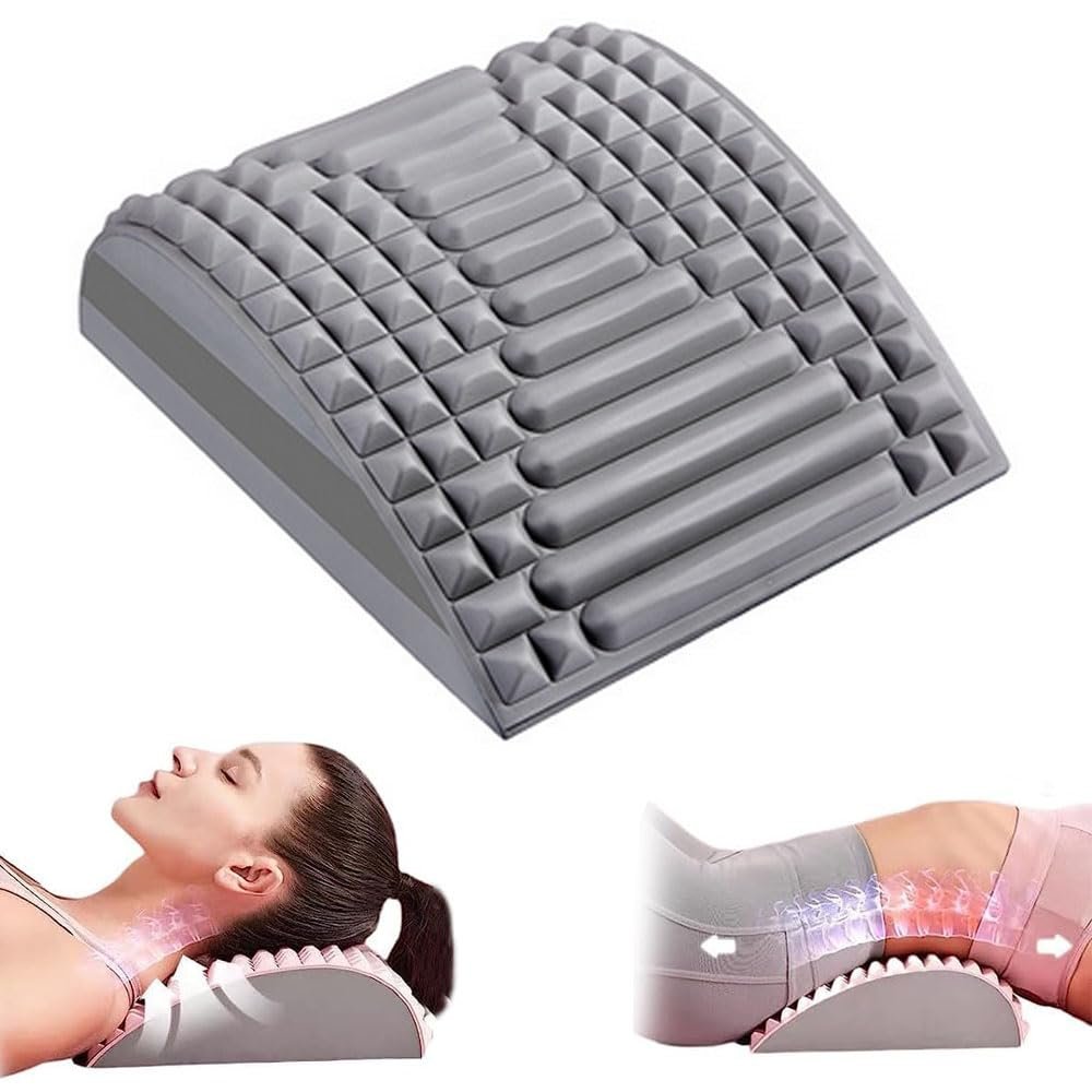 2023 New Neck & Back Stretcher, Back Cracker for Lower Back Pain Relief, Multi-Level Adjustable Spine Board, Lumbar Soothing Device for Herniated Disc, Sciatica, Scoliosis /0 (Color : Gray)