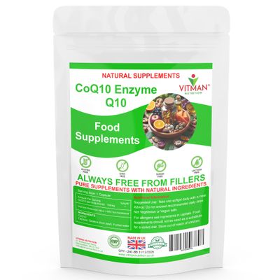 CoQ10 Coenzyme High Strength Q10 100mg Softgels  High Absorption Ubiquinone  Naturally Fermented, UK Made Supplement  Gluten, Lactose & GMO Free  Supports Heart, Energy & Antioxidant Health (240)