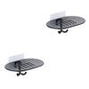 Ciieeo 2pcs Box Wall-mounted Soap Box Drainage Soap Holder Hooks Grey for Bathroom Kitchen view 1