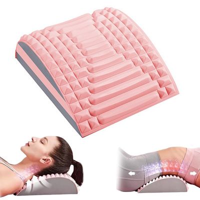2023 New Neck & Back Stretcher, Back Cracker for Lower Back Pain Relief, Multi-Level Adjustable Spine Board, Lumbar Soothing Device for Herniated Disc, Sciatica, Scoliosis /0 (Color : Pink)