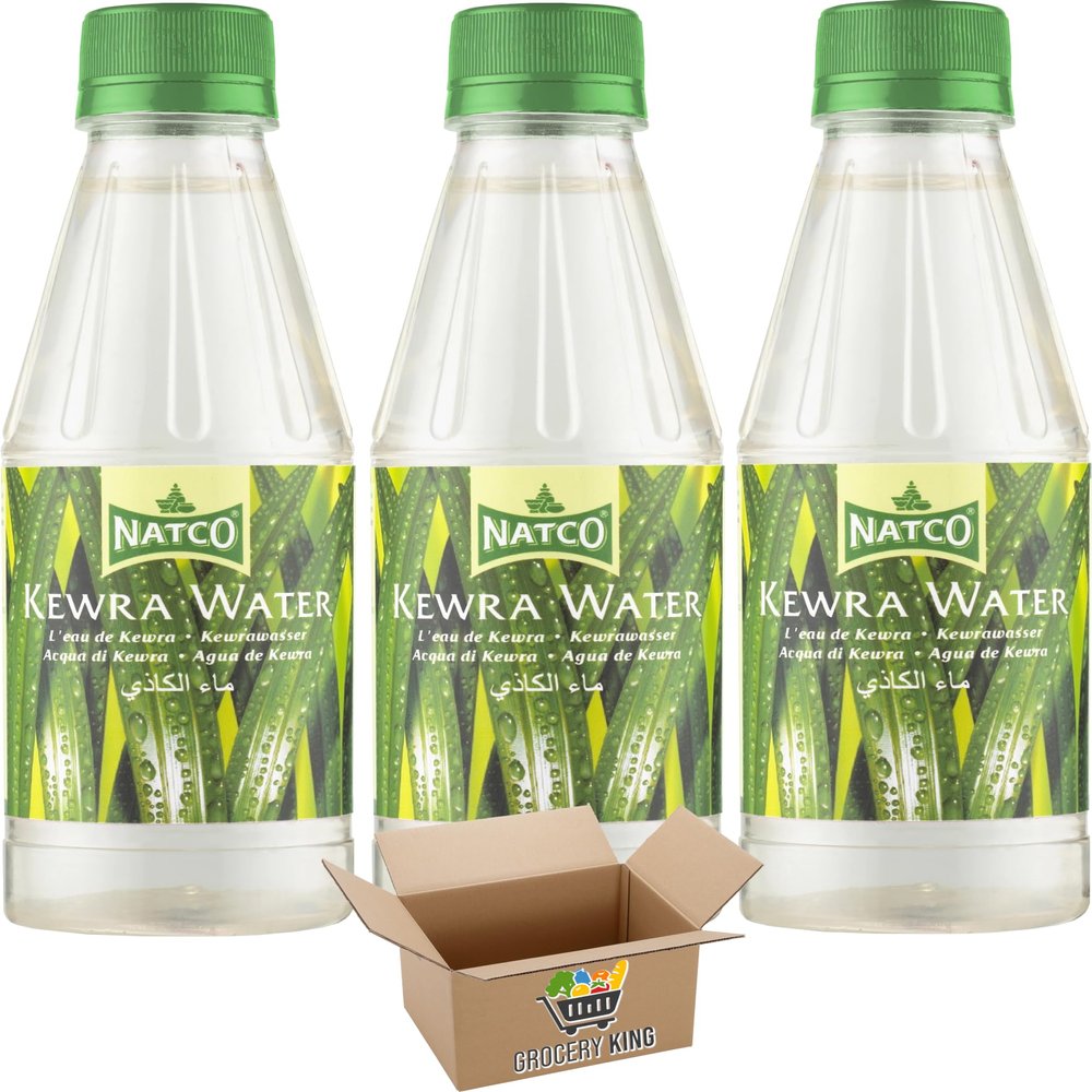 Kewra Water Bottle 3x310ml | Screwpine Essence, Pandan Water, Kevda Water | Gives Floral Aroma For Drinks & Dishes Grocery King