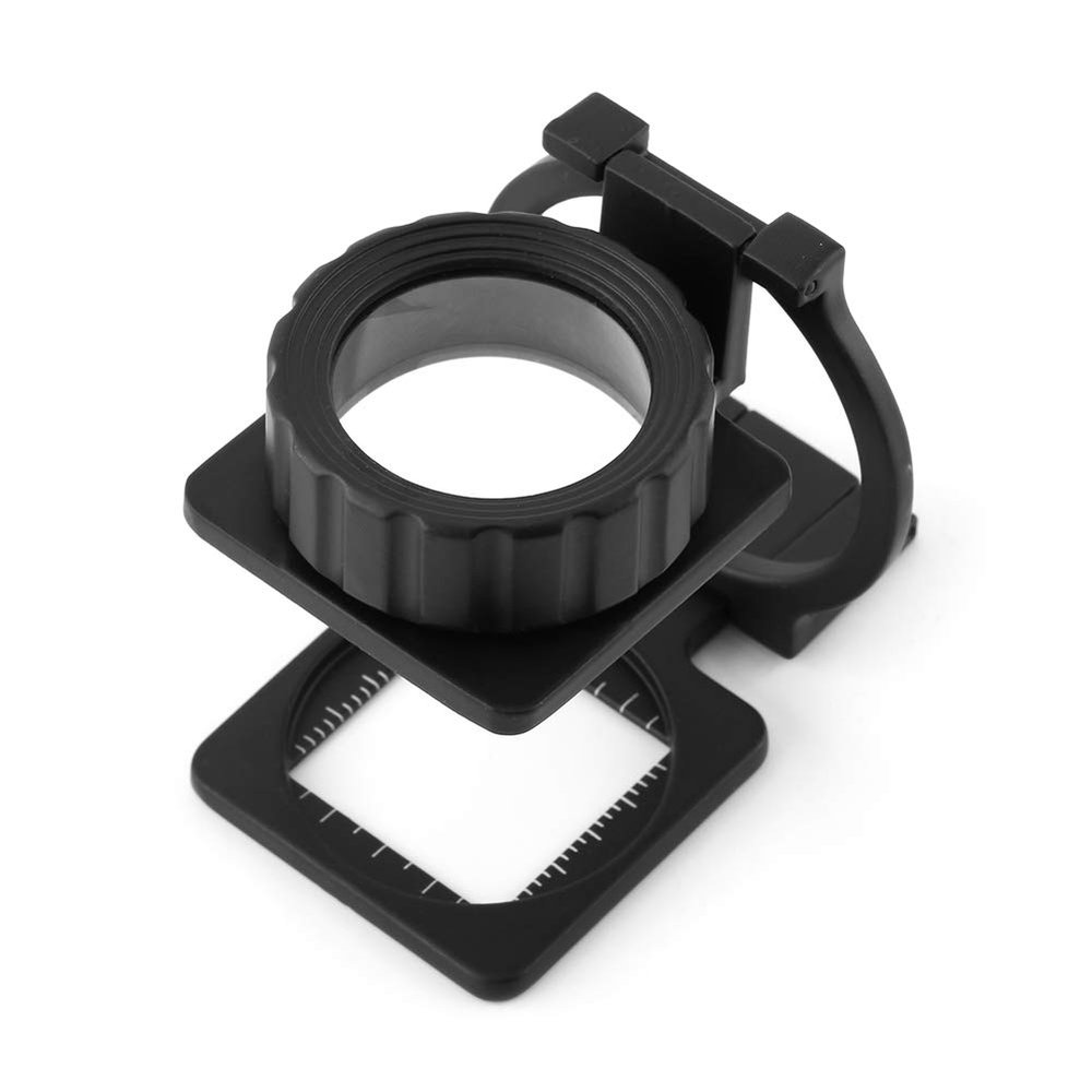 15  Magnifier Stand Measuring Foldable Magnifier Foldable Magnifier Stand Scale Portable Foldable Magnifying Glass Lens Loupe Black 1.1 Inch Lens Diameter