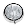 Froon Round Pill Organizer Winter Old Cable Ski Lift Mini Metal Medicine Box for Travel Convenient and Stylish Pill Storage Solution view 1