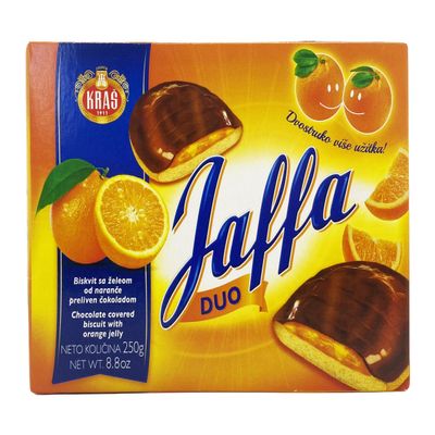 Jaffa Duo Orange Jelly & Chocolate Covered Biscuits 250g Twin Pack - Rich Cocoa, Real Orange Juice, 52% Cocoa Coating Jaffa Cakes, Multiple Sizes 125g, and 250g (250 G, 6 PCS)