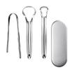 U-Shaped Tongue Cleaner Metal Tongue Scraper 410 High Quality Stainless Steel Ergonomic Design with Smooth Surface Removes Tongue Coating Keeps Breath Fresh and Easy to Clean (C) view 1