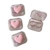 BEDARTIST 4 Pack 3D Design Cute Contact Lens Cases, Travel Eye Contacts Case Box Holder, Contact Lenses Tweezers Remover Tool Solution Bottle Kit for Daily Outdoor (3D Hearts, Pink) view 1