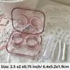BEDARTIST 4 Pack 3D Design Cute Contact Lens Cases, Travel Eye Contacts Case Box Holder, Contact Lenses Tweezers Remover Tool Solution Bottle Kit for Daily Outdoor (3D Hearts, Pink) view 4