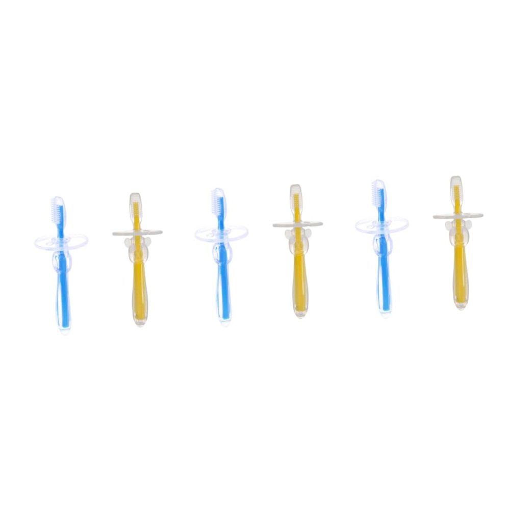 Didiseaon 6pcs Silicone Toothbrush for Boys and Girls Training Bristle Toothbrush Umbrella-Shaped Design for Toddlers for Childs First Brushing Experience