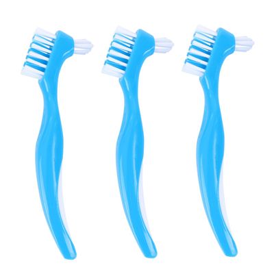 Didiseaon 9pcs Denture Brush Double Sided False Teeth Cleaner Slip Handle for Denture Care for Home Use