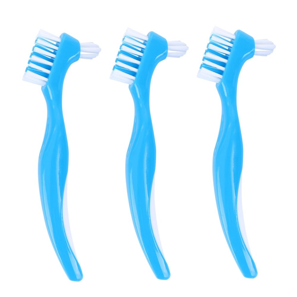 Didiseaon 9pcs Denture Brush Double Sided False Teeth Cleaner Slip Handle for Denture Care for Home Use