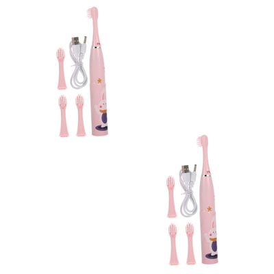 Didiseaon 2sets Household Electric Toothbrush for Boys and Girls Convenient Cartoon Design Toothbrush for Boy Girl's Oral Care Routine