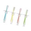 Didiseaon 4pcs Silicone Teether Toothbrush Safe Standing Suction Design for Boy Girl Includes Blue Pink Green Yellow Gentle Gum Relief and Easy Grip Tapered Handle view 1