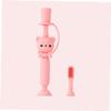 Didiseaon Cartoon Bear Silicone Toothbrush Training Tool for Boy Girl Boys and Girls Bristles Toothbrush Oral Care for First Use Random Color view 3