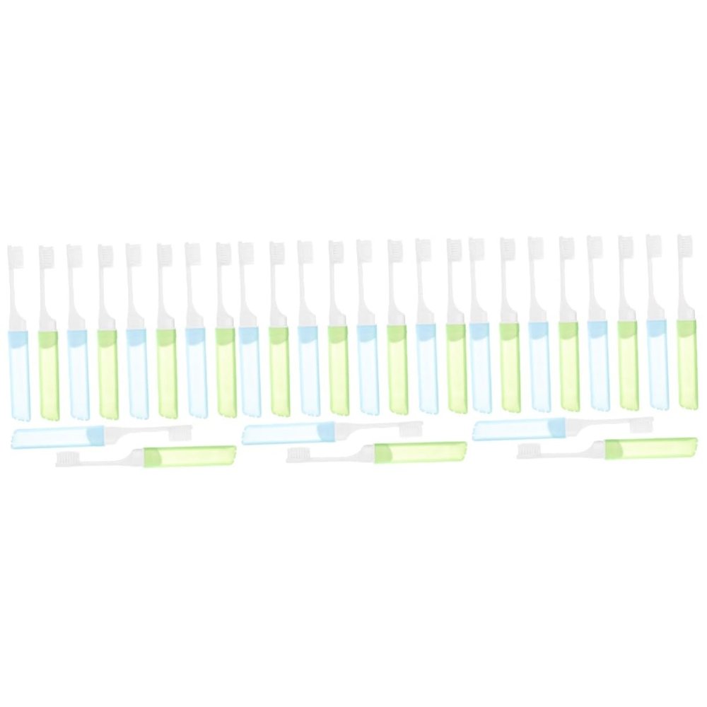 Didiseaon 30pcs Camping Toothbrush Wear-Resistant Travel Toothbrushes Folding Design