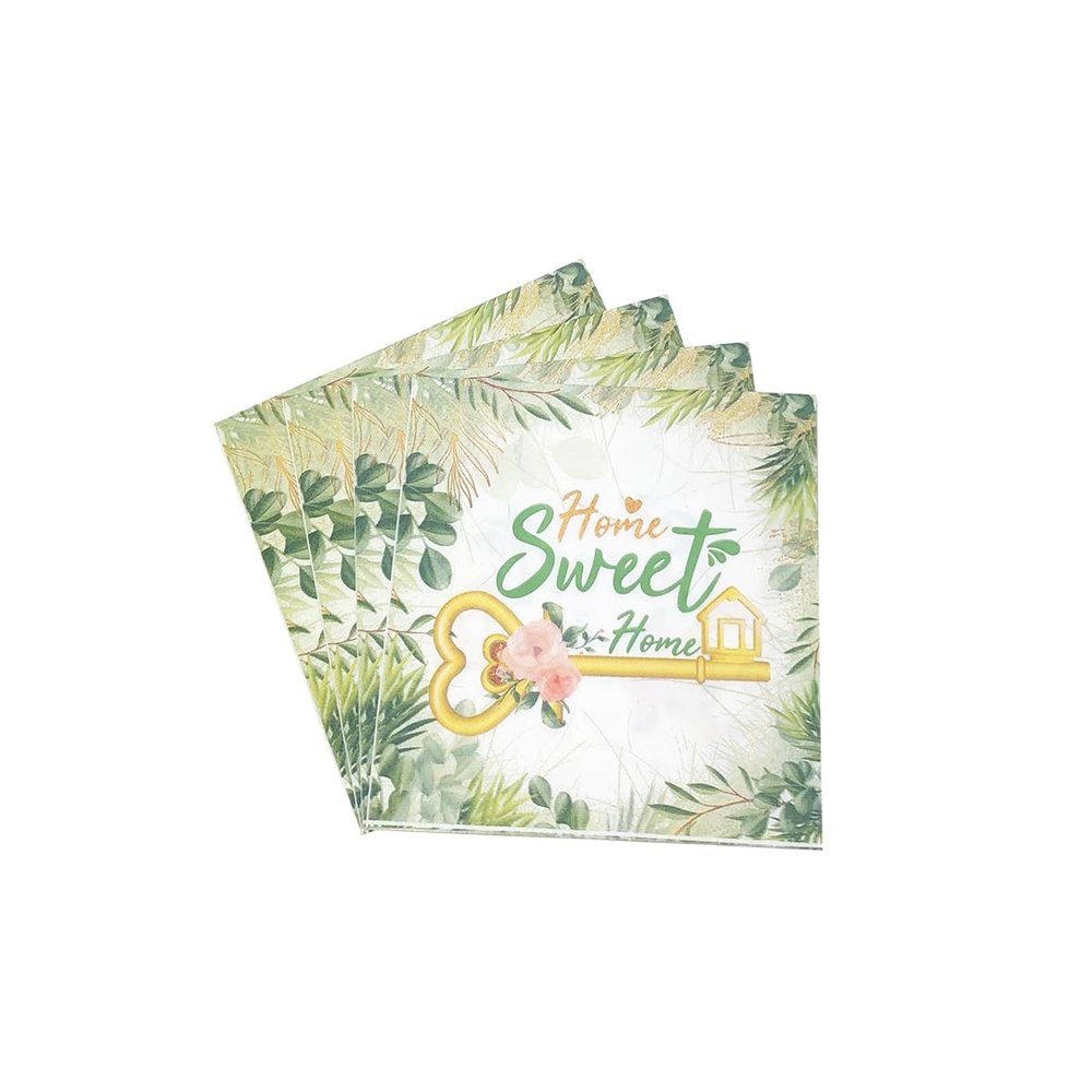 40 Pcs Home Sweet Home Paper Napkins Housewarming Party Decorations New House/Welcome Back/Family Home Theme Party Supplies Cocktail Beverage towel Disposable Napkins 2 Ply(6.5 In)